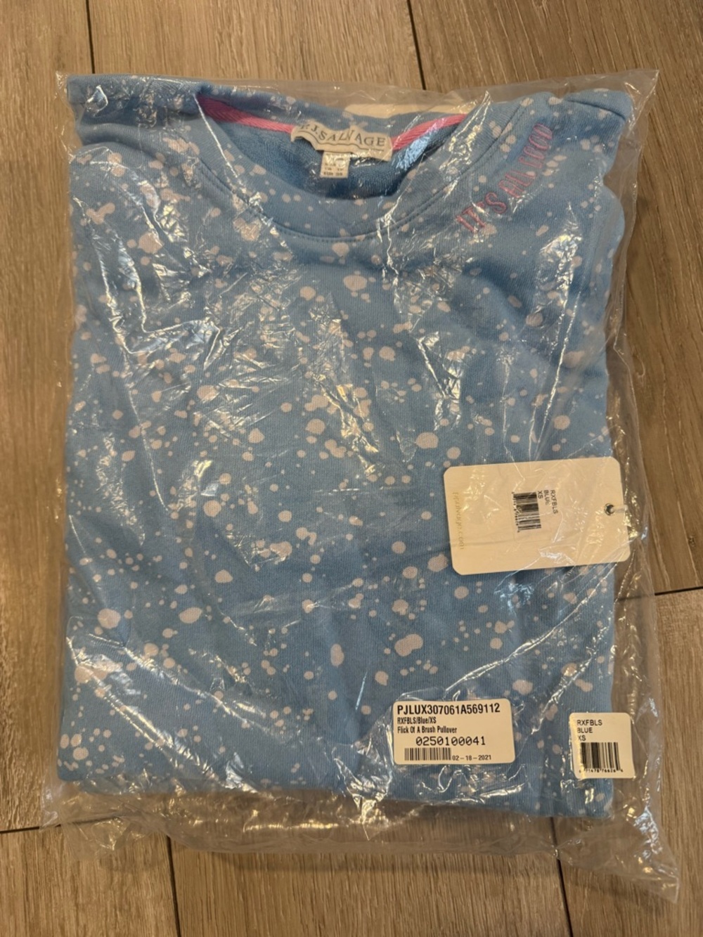 P.J. Salvage Light Blue Paint-Splash Pjs - long sleeve top and matching pants